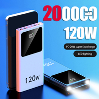 200000mAH 120W Power Bank Super Fast Charging Battery Digital Display High Capacity Power Bank For iphone 15 14 Samsung Xiaomi