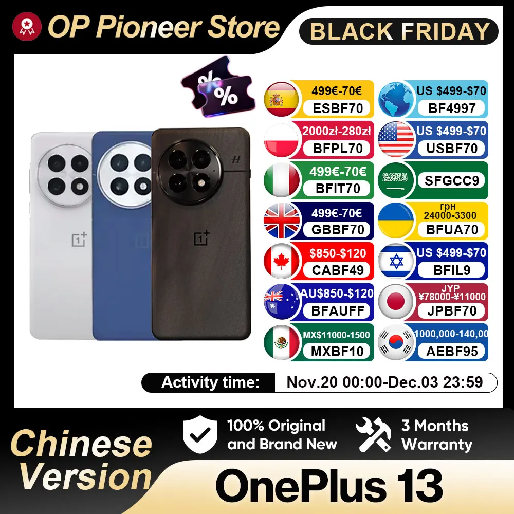 Chinese Version OnePlus 13 Snapdragon 8 Elite 6.82‘’ 120hz LTPO AMOLED Display ColorOS 15 6000mAh Battery 100W SUPERVOOC