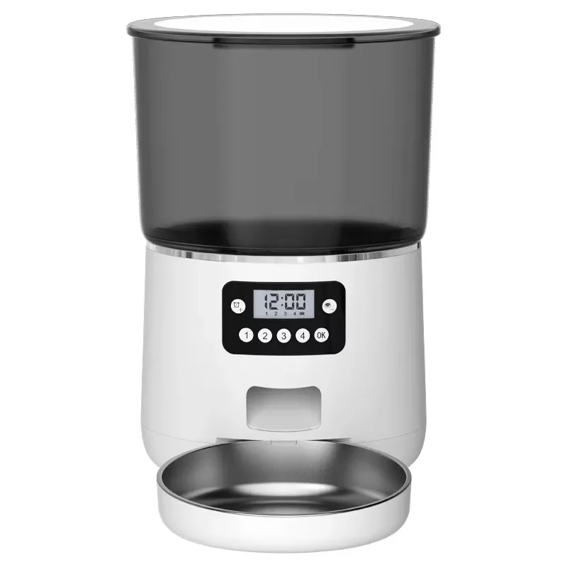 

Large Capacity 4L Smart Control Pet Feeder Single Bowl Cat & Dog Food Dispenser Timing & Dosing Pet Feeder Battery Operated