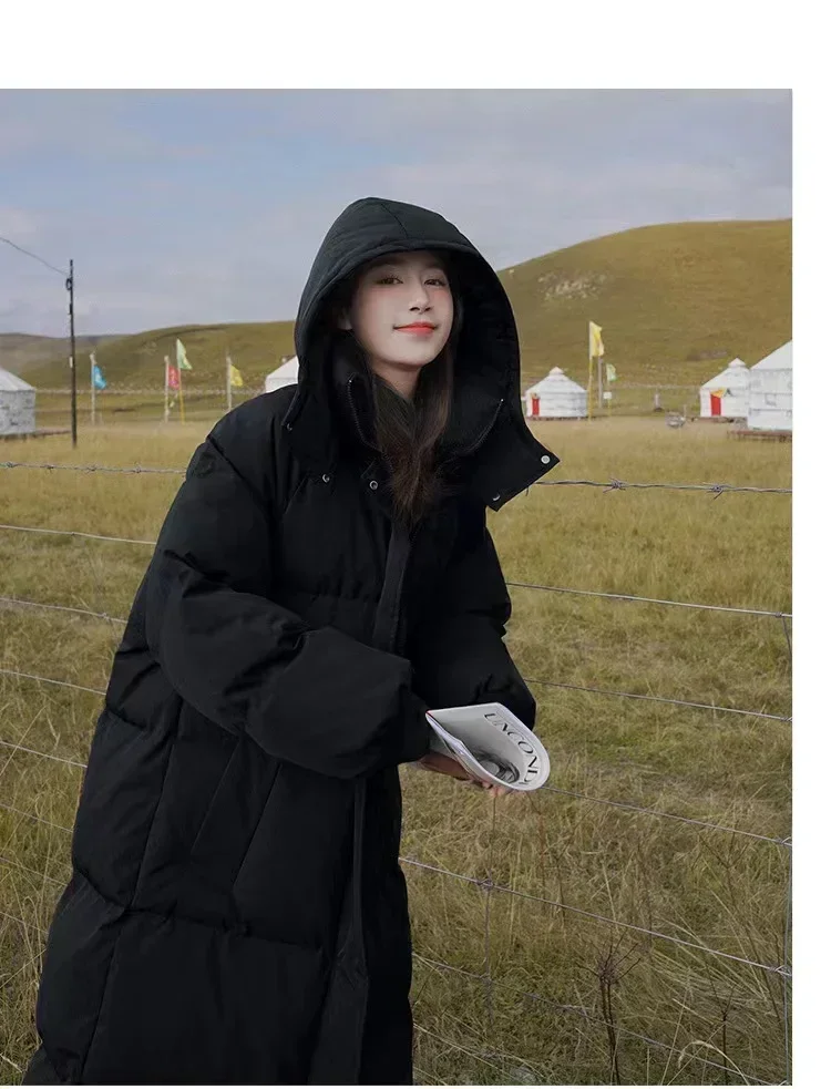 zjaiss 2026 Winter New Down Coats Long-style Cotton Dress Korean Version Large Size Korean Fashion Jackets Heat Parka Feminina