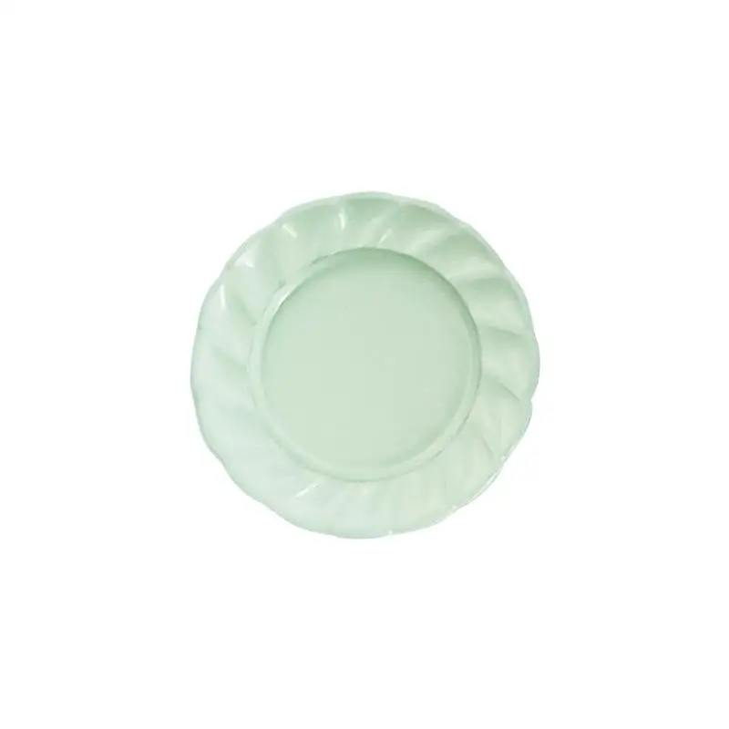 1 Juego de plato de pastel en miniatura para casa de muñecas 1:12 y cuchillo, tenedor, cuchara, modelo combinado para decoración de casa de muñecas, juguetes para juego de imitación para niños, regalo