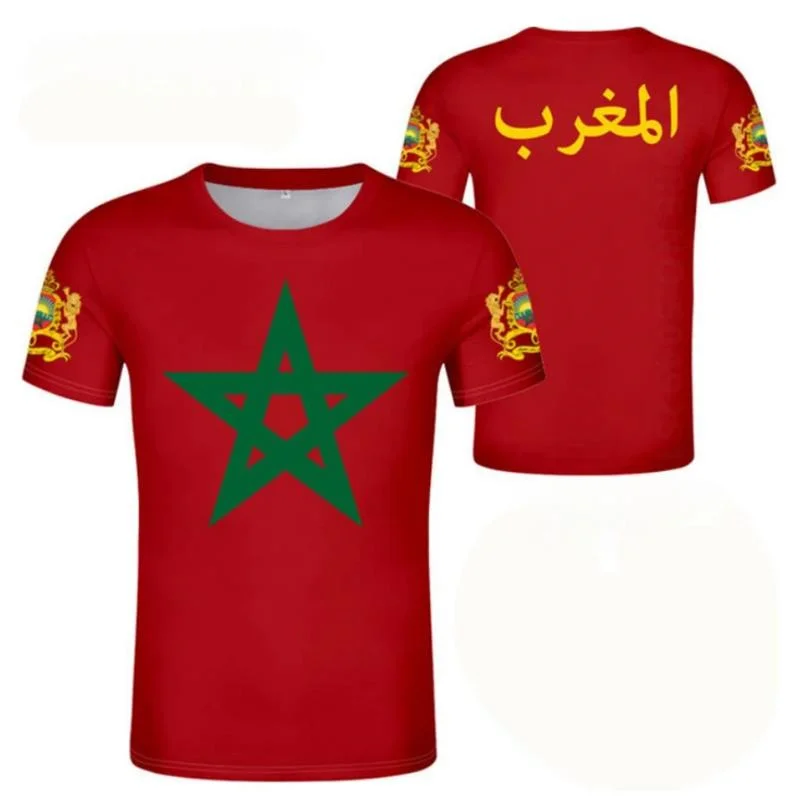 Koszulka graficzna z flagą Pop 3D MA Morocco dla mężczyzn piłka nożna koszulka sportowa moda uliczna klub Unisex bluzki koszulowe hurtowa