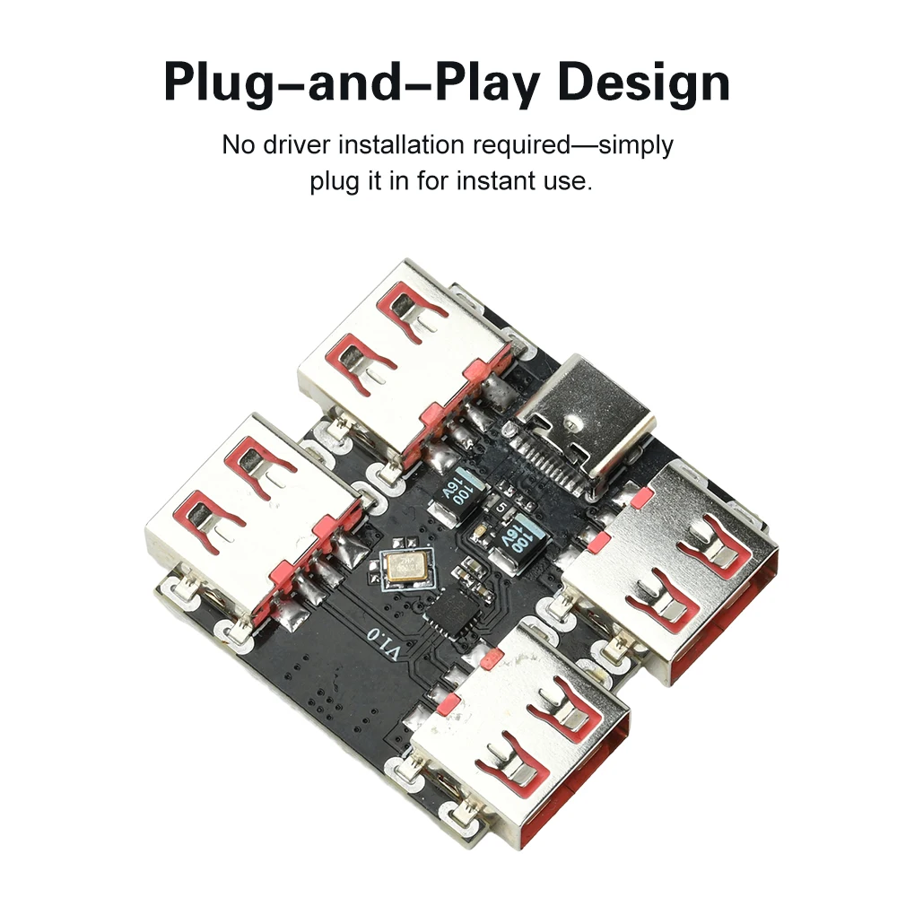 XL334P4 USB2.0 4-port controller expansion module USB-HUB docking station USB 2.0 to 4-channel splitter Type C interface 40MB/S