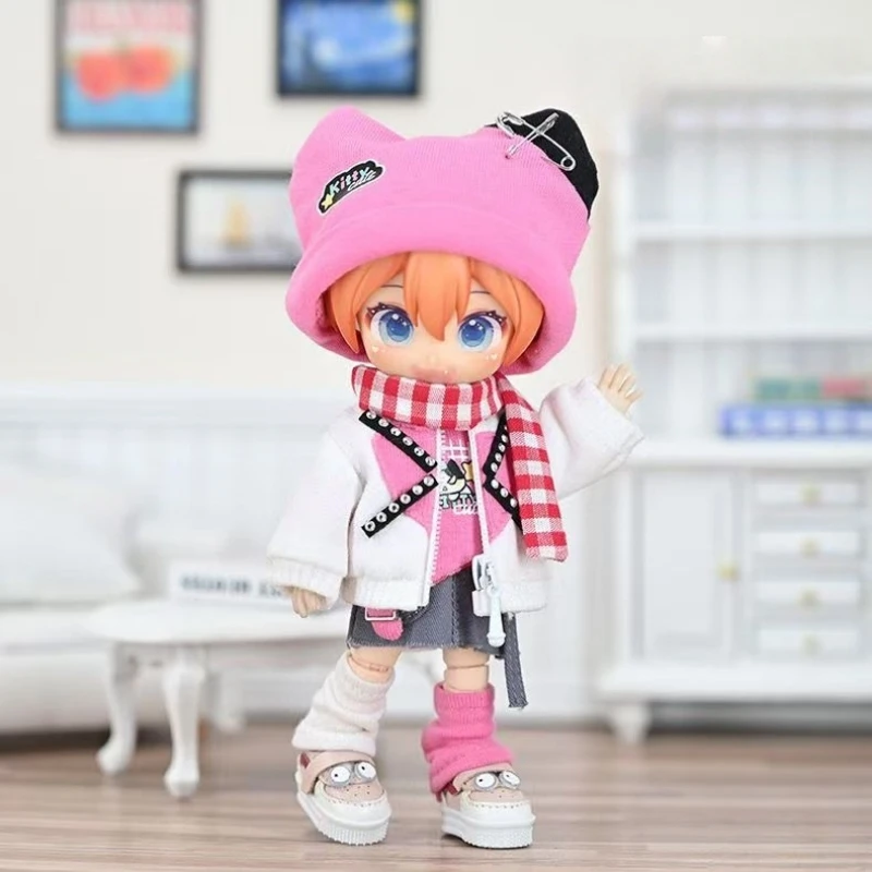 For Obitsu 11 Doll Cool Hippop Clothes Suit For OB11 Gsc 1/12 Bjd Molly Body NAGI Animal Doll Cloth Doll Outfit Clothing