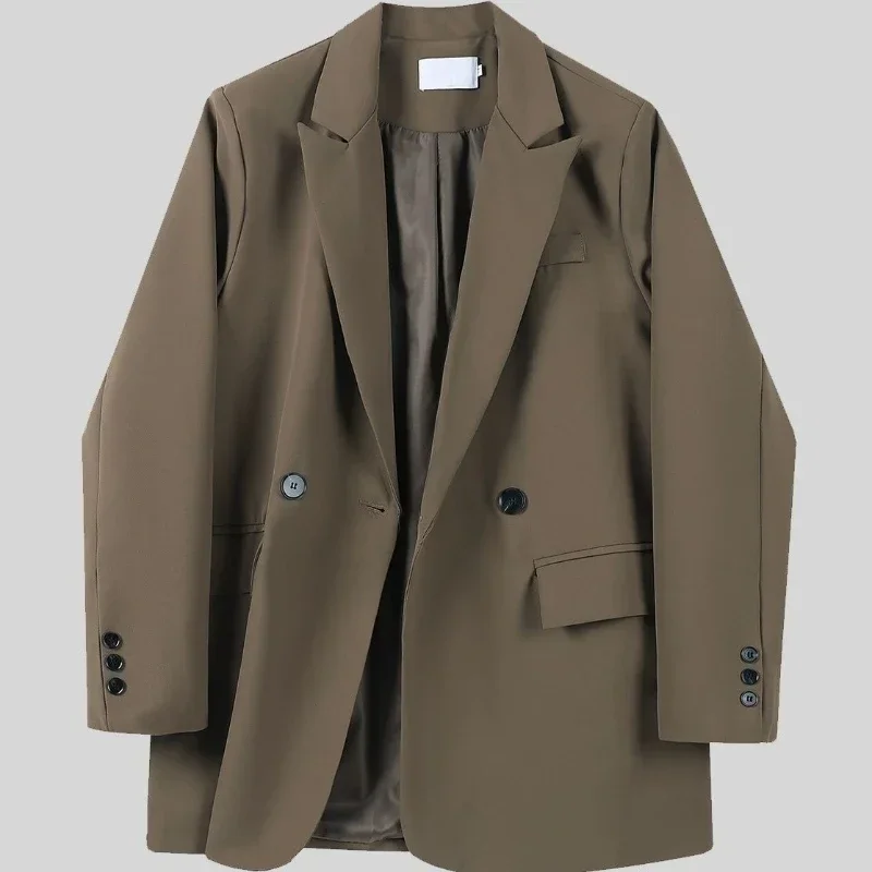

Clothes Jacket Brown Over Coats for Women Black Blazer Woman Dress Outerwears Loose Long Solid on Promotion Sale Autumn JJ242