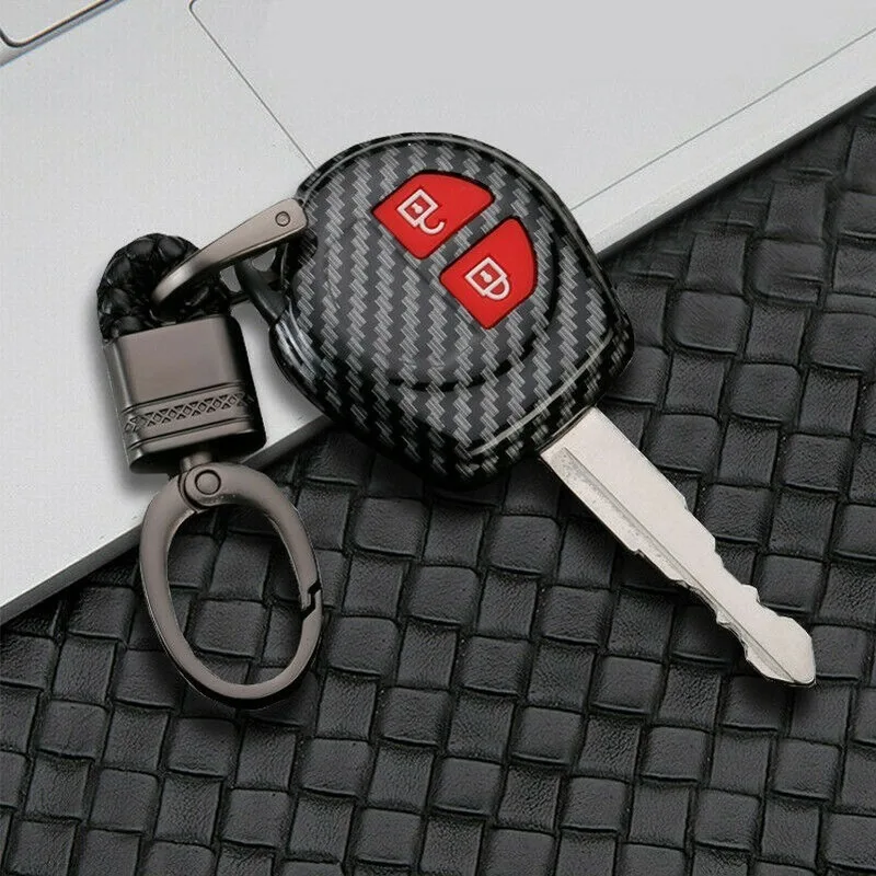 2-przyciskowe zdalne etui na klucze z włókna węglowego ABS do Suzuki SX4 Swift Grand Vitara Liana Pokrowiec na brelok Akcesoria samochodowe