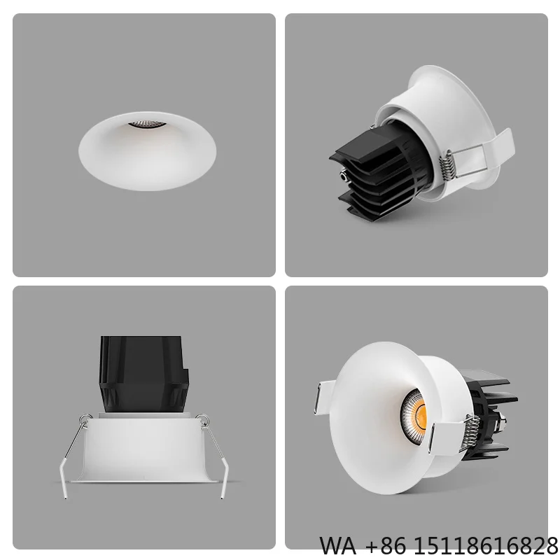 XRZLux Modern Commercial LED Downlight Waterproof IP65 Dimmable Recessed Light Anti-Glare Ceiling Spotlight for Hotels