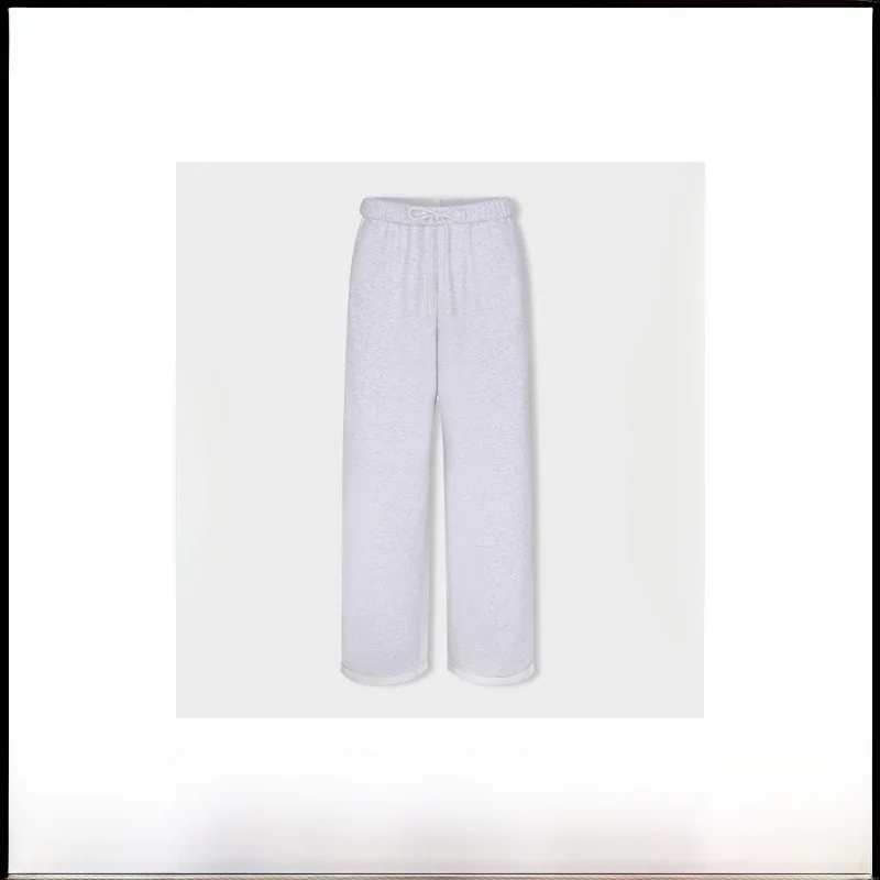 

Classic Straight Leg Casual Cotton Sweatpants Loose Fit Autumn Winter Long Trousers Comfortable Versatile High Waist Pants