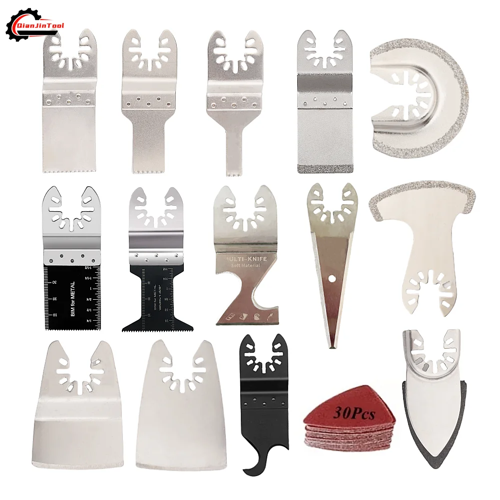 44Pcs Oscillating Saw Blades Multifunctional Tool Quick Change Blade For Metal Plaster Wood Plastic Renovation Cutting Acces