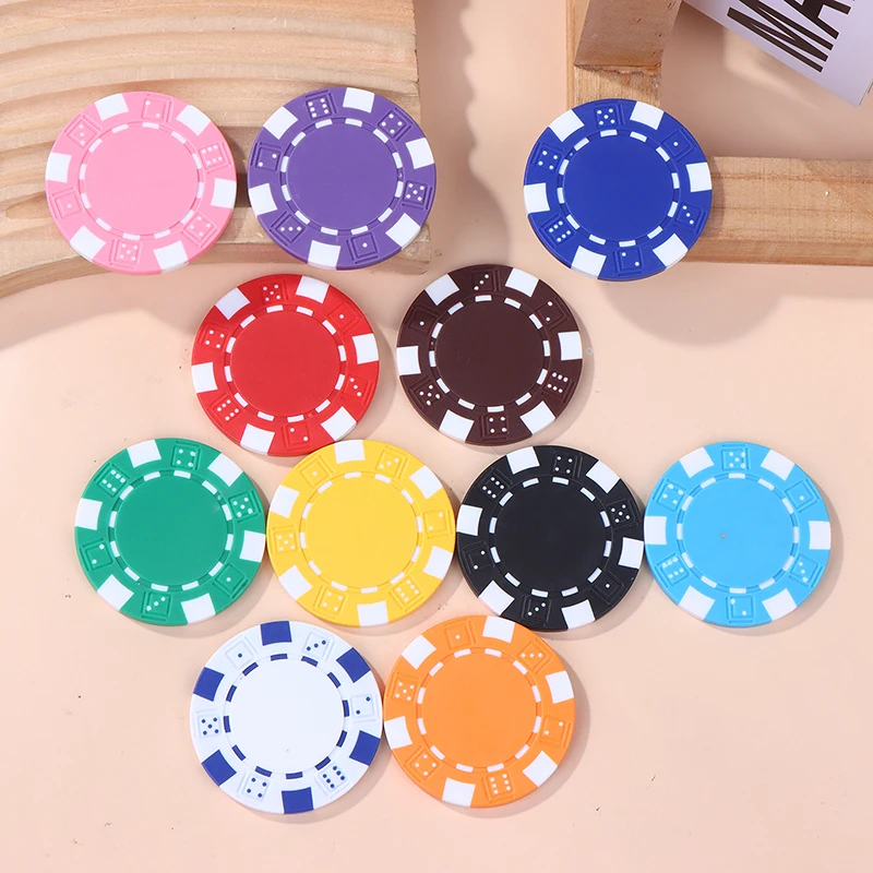 

【W】10 Pcs ABS Plastic Poker Chips Casino Texas Hold'em Poker Metal Coins 11.5g Chips Poker Game Chip Set Accessories