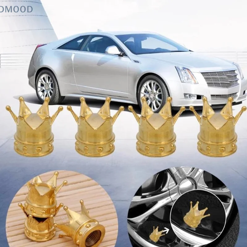 1Pcs Car Wheel Tire Air Valve Caps Rhinestone Crown Style Copper Core Auto Truck Tyre Rim Stem Dust Air Cover