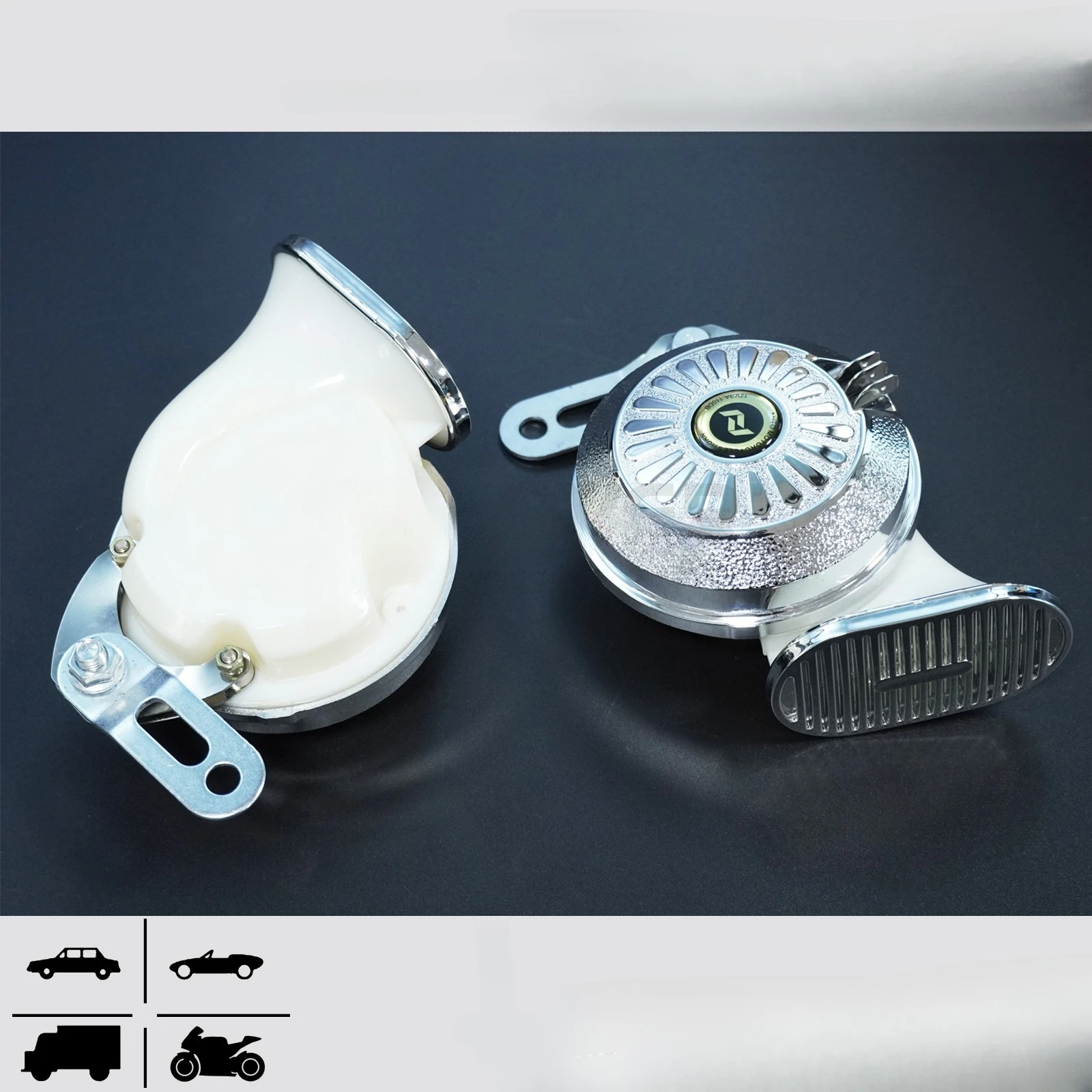 12V Electronic Multi-Sound Speaker Car Snail Speaker with Waterproof Cover Motorcycle Multi-Sound Electronic Snail Speaker