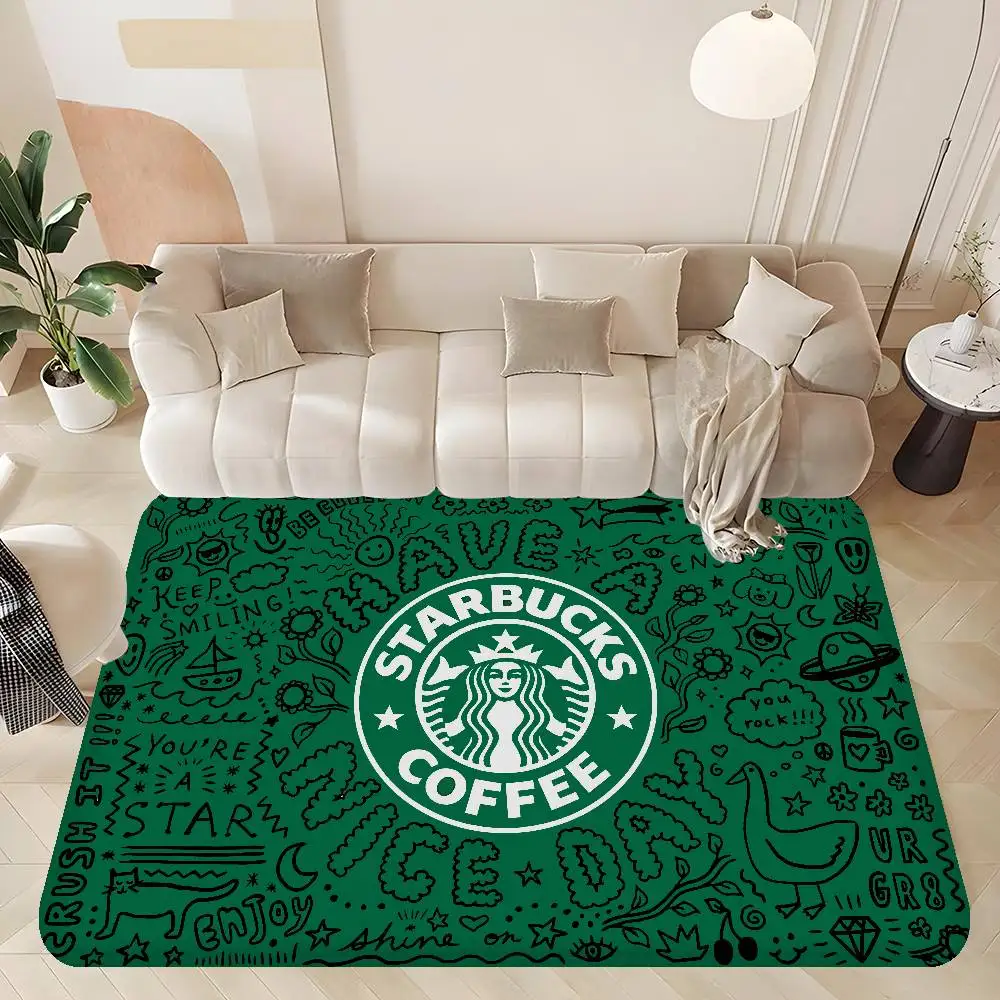 

Cool S-Starbucks LOGO Entrance Door Mat Washable Non-Slip Living Room Sofa Chairs Area Mat Kitchen Welcome Doormat