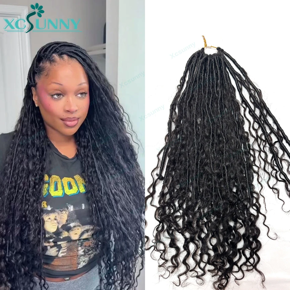 

Crochet Boho Locs With Curly Human Hair Pre Looped Boho Crochet Locs With Curly Ends Deep Wave