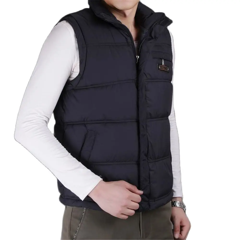 2024 Bestseller Winter Heren Katoenen Vest Jassen Mandarijn Kraag Mannen Warm Windscherm Casual Vest Hot Sale Donsjassen Dik