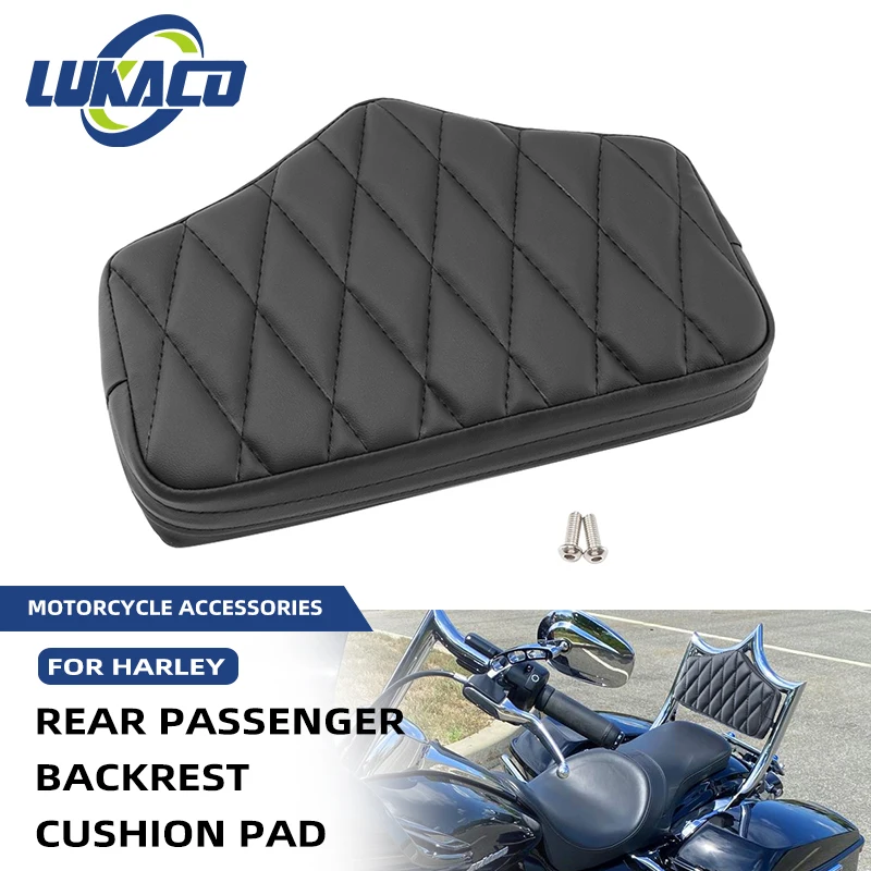 

For Harley Yamaha Honda Suzuki Kawasaki Chopper Cruiser Motorcycle Universal Backrest Rear Sissy Bar Black Back Cushion Pad