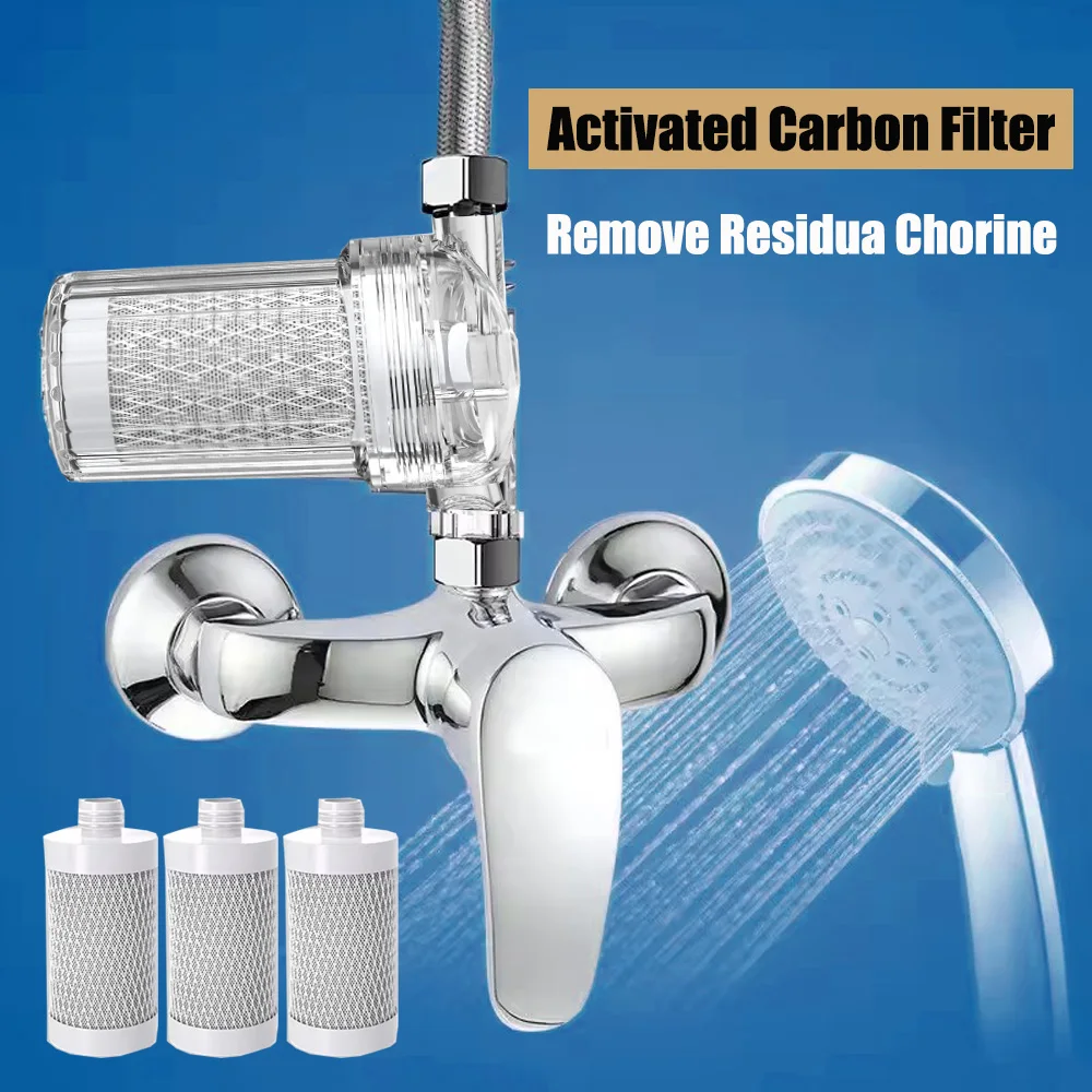 Shower Filter Universal Activated Carbon Water Purifier Soften Hard Water For Kitchen Bathroom Sanitary Fitting Accessory