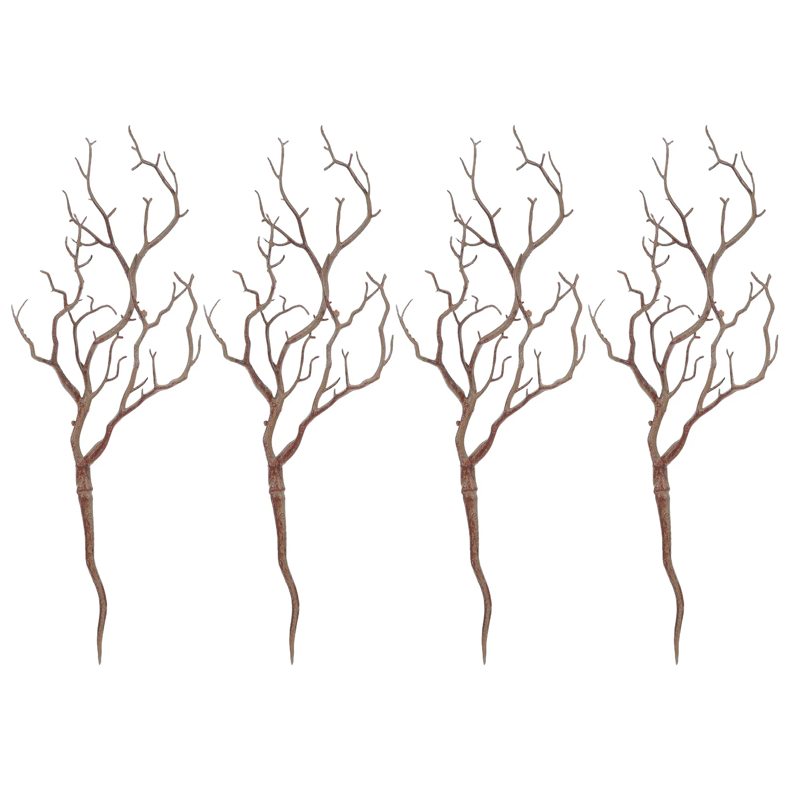 

4pcs Artificial Branch Decor 17.29 Inch Light Brown Curvy Dried Tree Twigs For Vase Decoration Wedding Festival Home Office