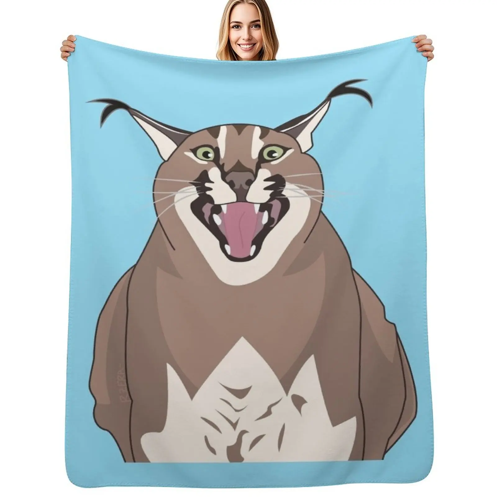 

Big Floppa Gosha Karr AAA Throw Blanket Faux Fur Soft Warm Blanket for Bed