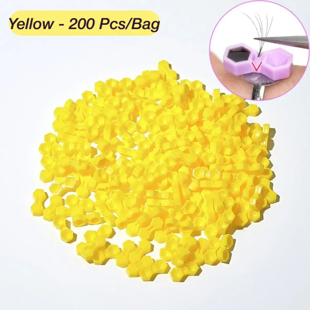 

200pcs 2 Hole Eyelash Extension Glue Cup Honeycomb Tattoo Ink Pigment Holder Container Grafting Eyelashes Auxiliary Makeup Tool