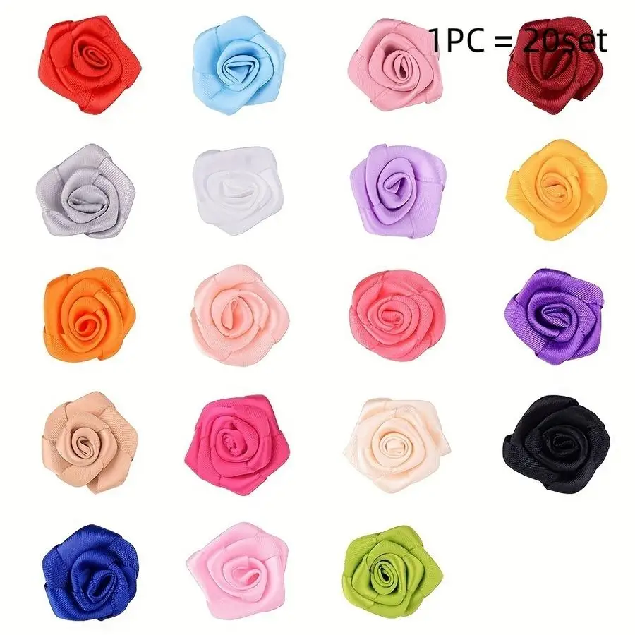 1/5/10/20/50/100pcs Small Flower Head Handmade Rose Flower Head Clothing Underwear Decoration Additions Gift Packaging Small Flo