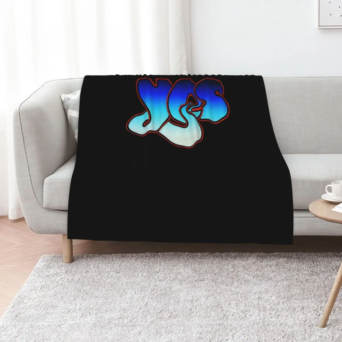 Blue Yes Logo Classic Throw Blanket Long Lasting Soft Plush Blanket for Daily Use