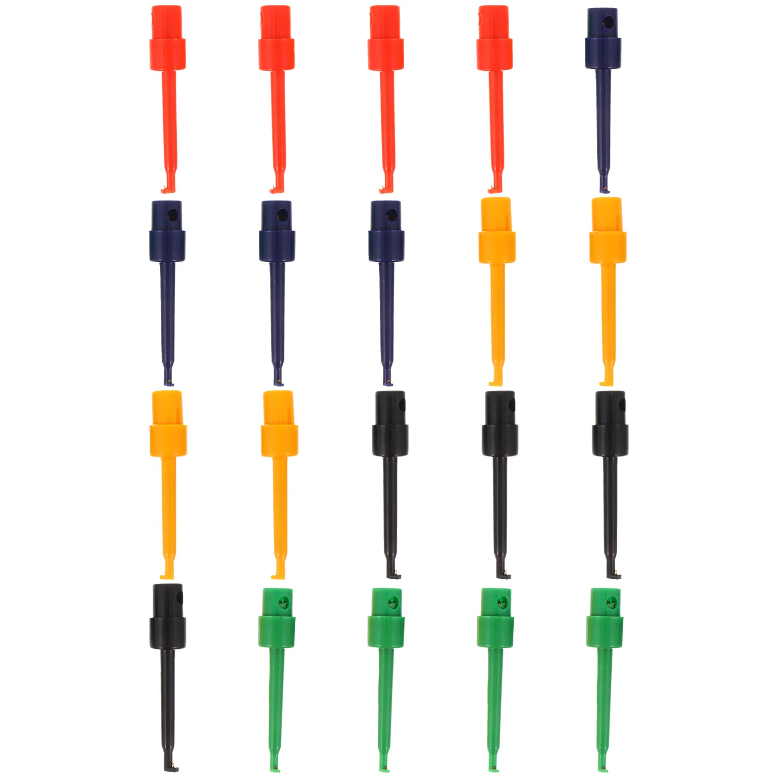 

20Pcs Test Hook Probe for Electronics Multimeter Testing with Spring-Loaded Design Insulated Plastic Clip for Safe Pcb and Cell