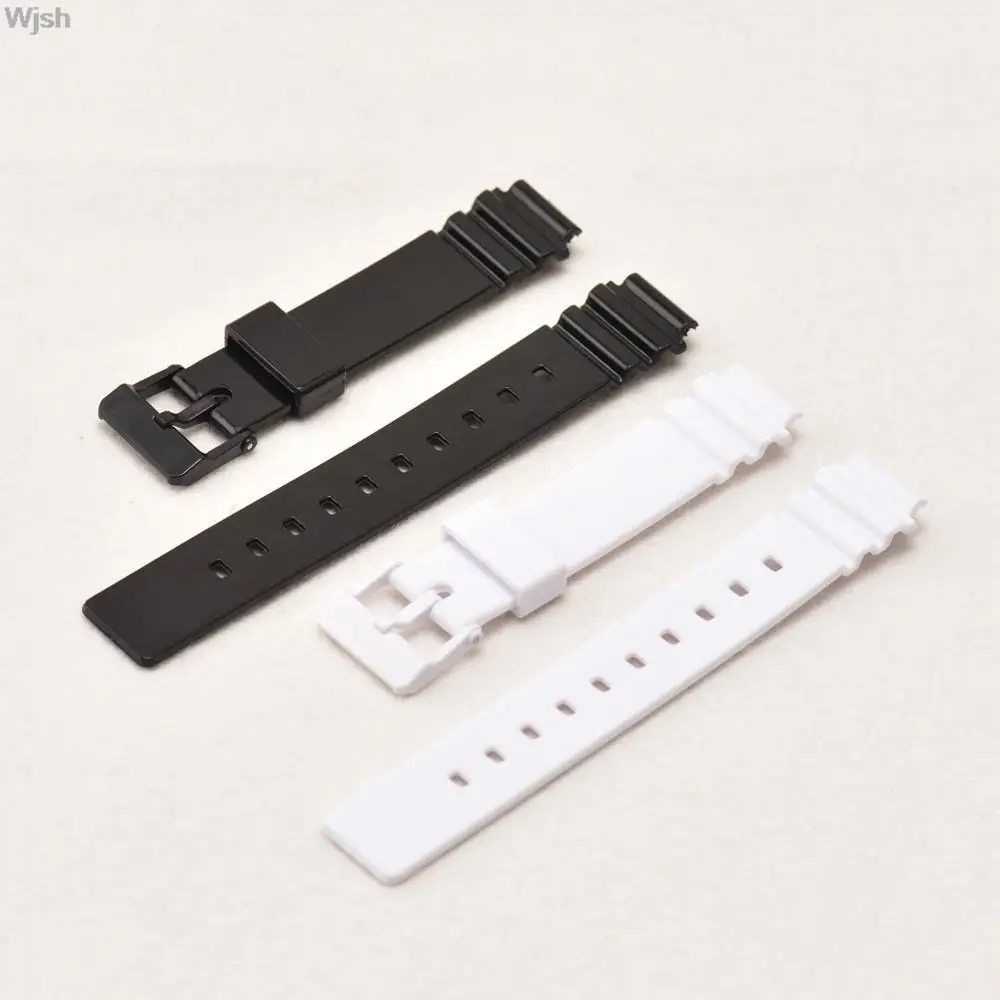 14mm Resin Watchband for Casio LRW-200H Women Sport Waterproof Replacement Bracelet Band Strap Watch Accessories Black White