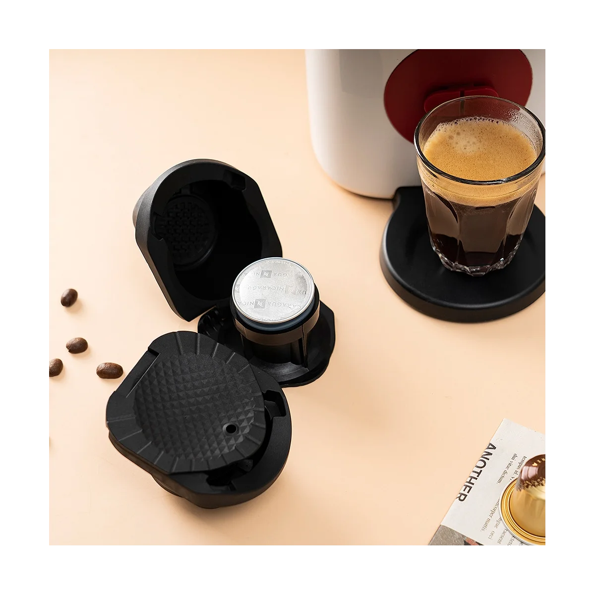 Capsule Adapter for Nespresso Capsules Convert Dolce Gusto Crema Make for Dolce Gusto Coffee Machine Piccolo Xs Genio 2A