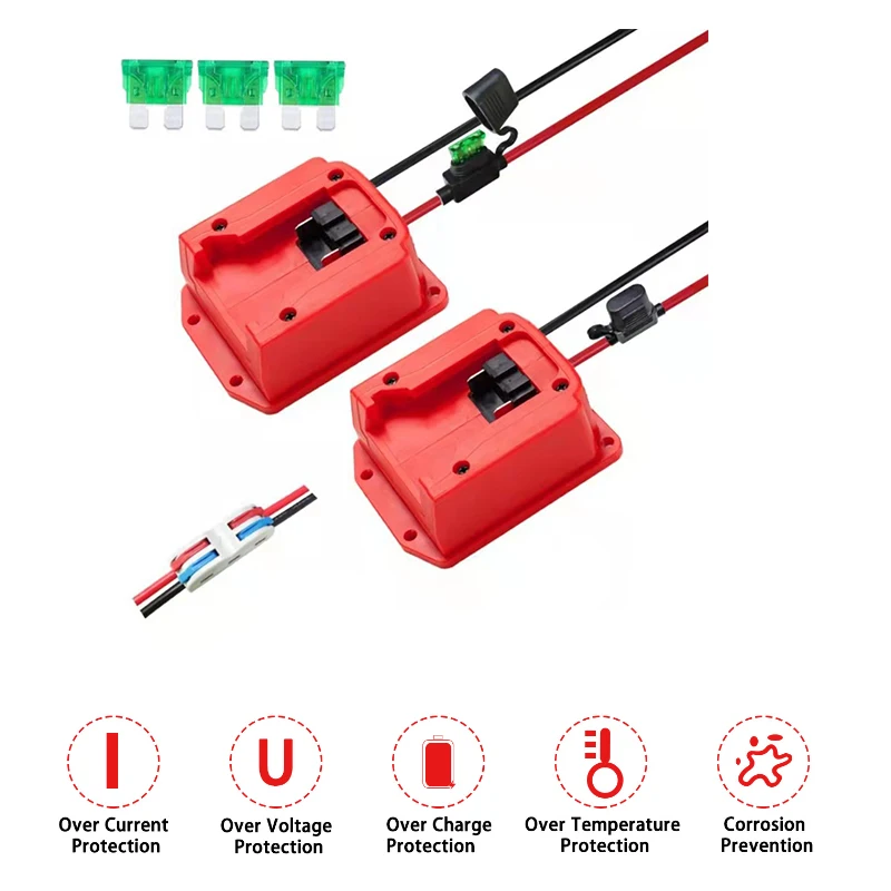 Battery Adapter Converter for Milwaukee with 14 AWG Wire Connector for DIY Rc Car Toys, Robotics and Rc Truck