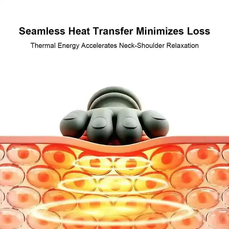 Cordless Neck Shoulder Kneading Massager Dual Temperature Heat Therapy Home Relax Massage Tool