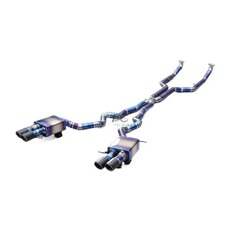 

Cat back exhaust pipe for M6 F06/F12/F13 4.4T titanium valve exhaust system muffler with controller and black tip