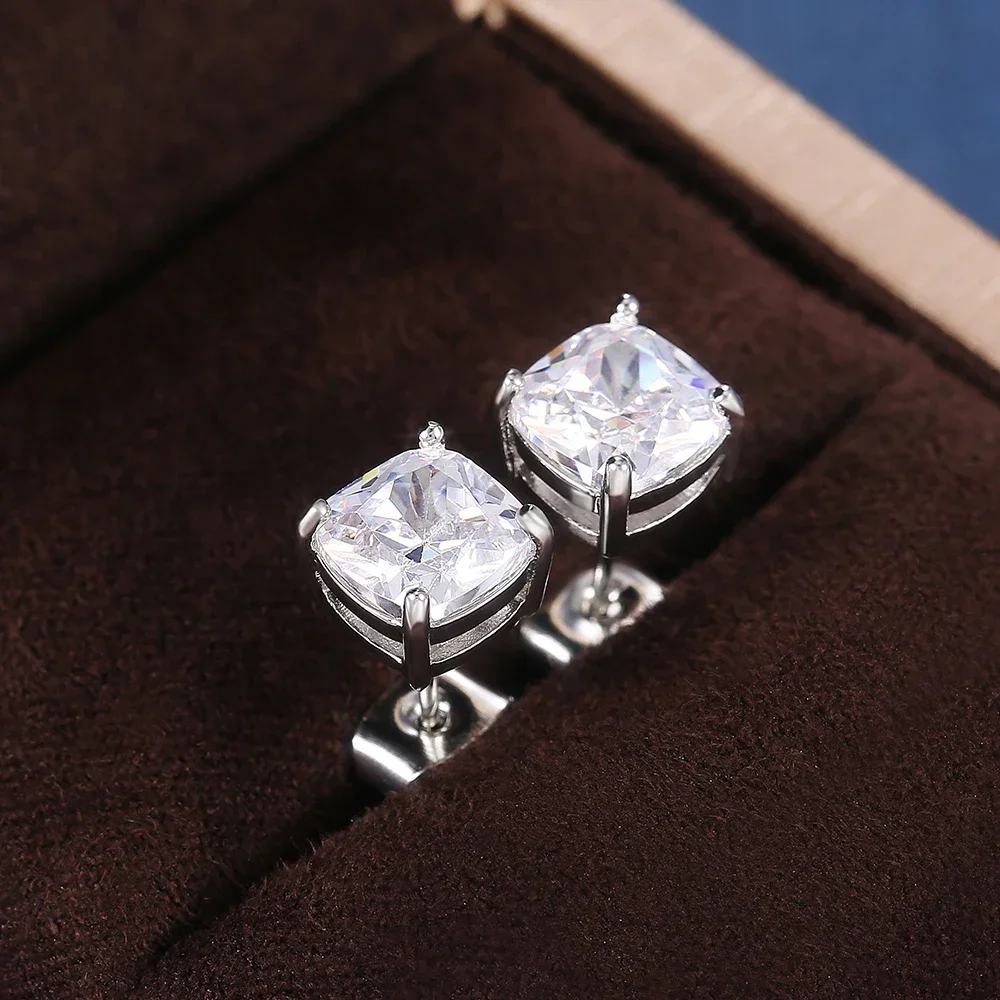 2026 Luxury Solitaire Cubic Zirconia Stud Earrings 5 Colors Dazzling CZ Simple Versatile Women Wedding Band Earring Jewelry