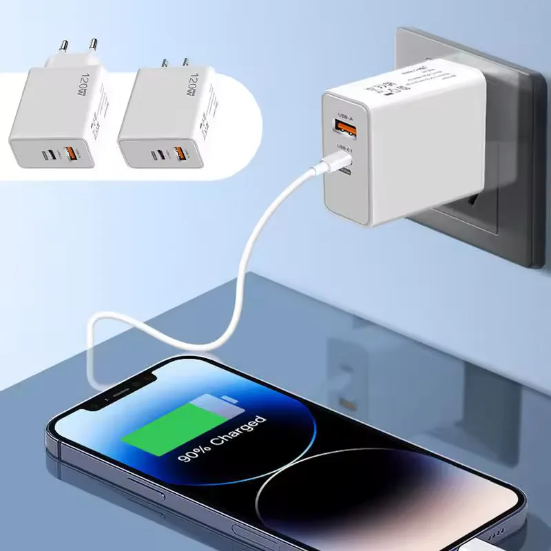 USB Type C Fast Charging 120W Mobile Phone Quick Charger Multi Ports Wall Fast Charger Travel Adapter For Xiaomi Samsung Huawei - náhled 3