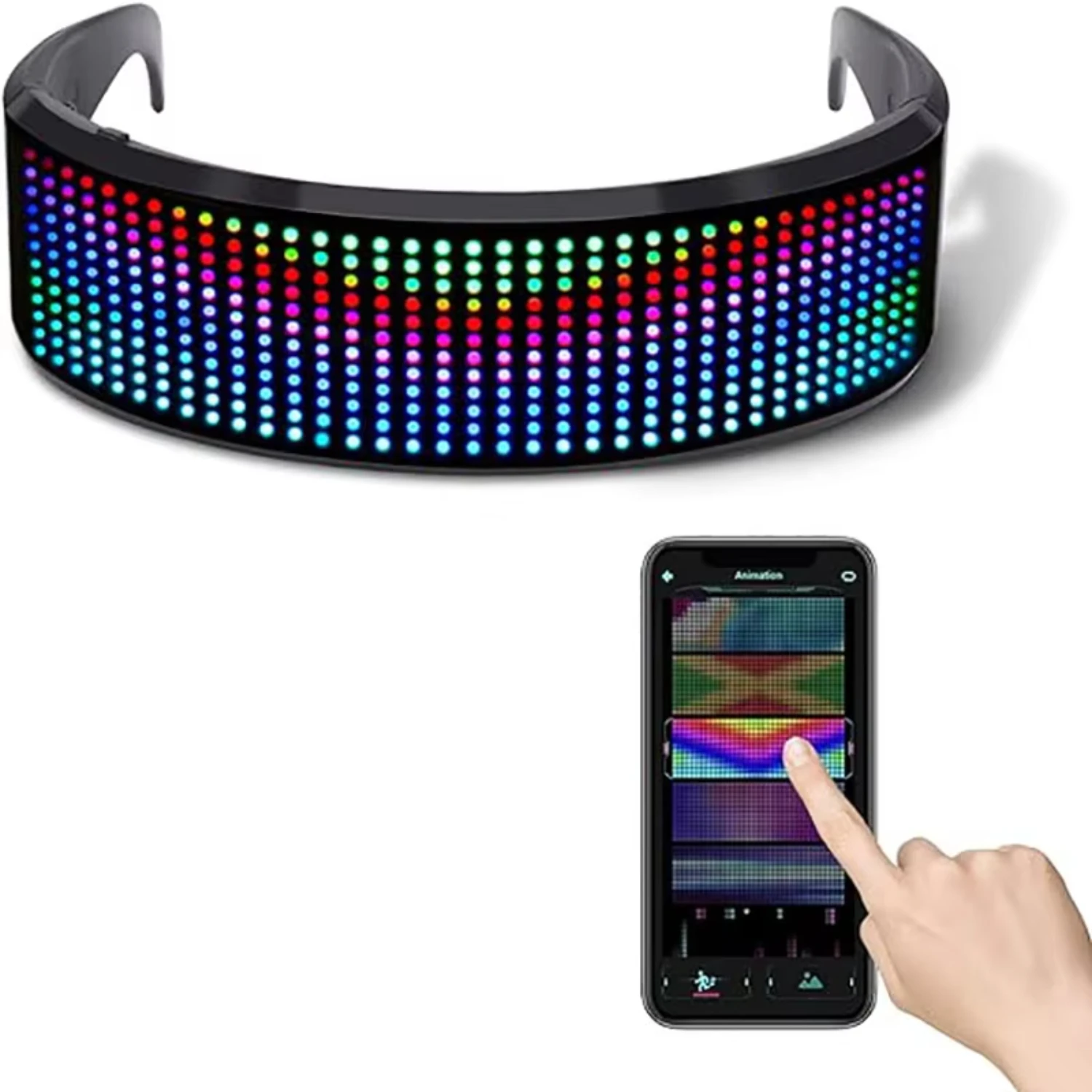 app bluetooth wireless technology led light glasses neon party led sunglass display