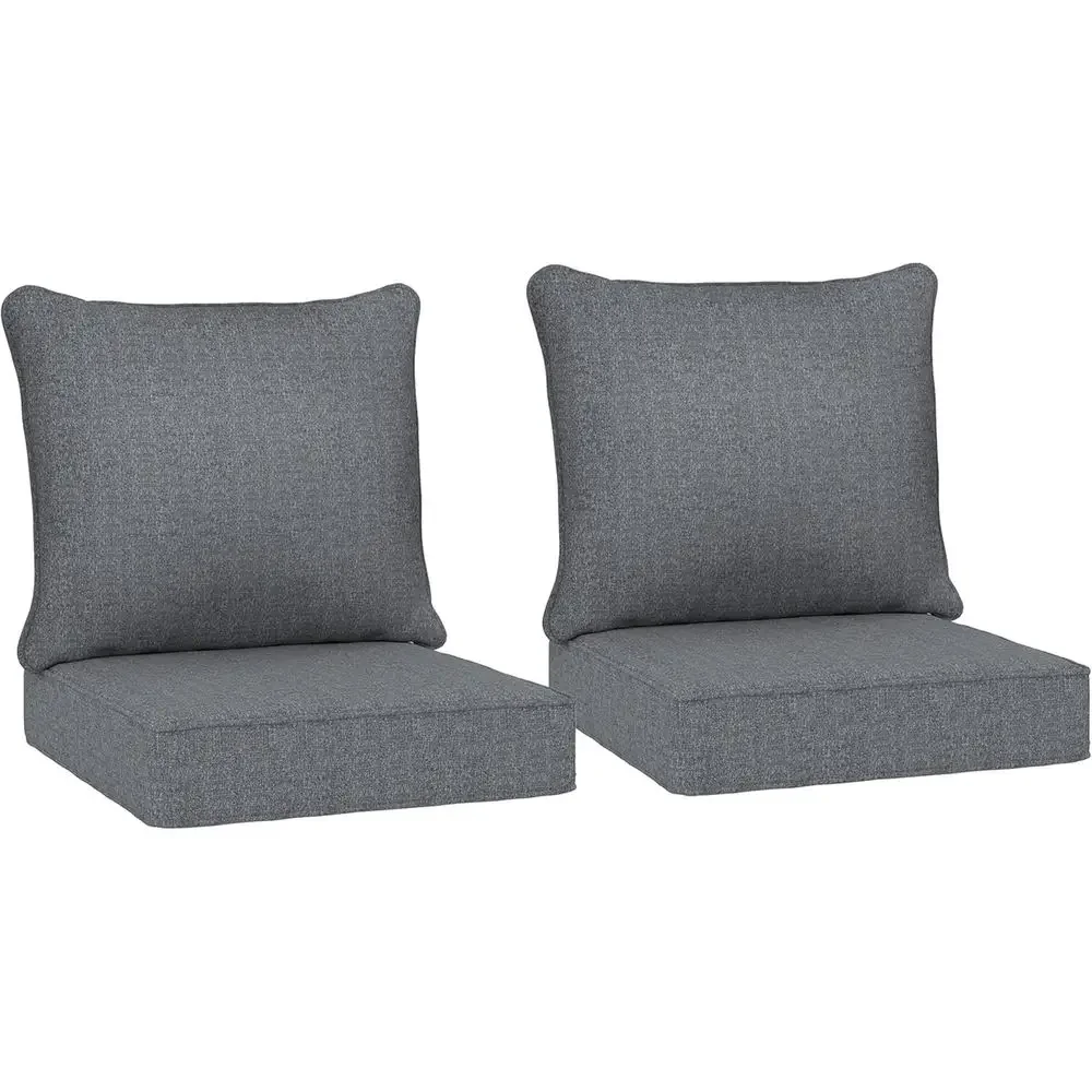 

Weather-Resistant Outdoor Chair Cushions Set of 2, 24x24 in Deep Seat, Suitable for Patio, Sofa, and Outdoor Furniture, Gray