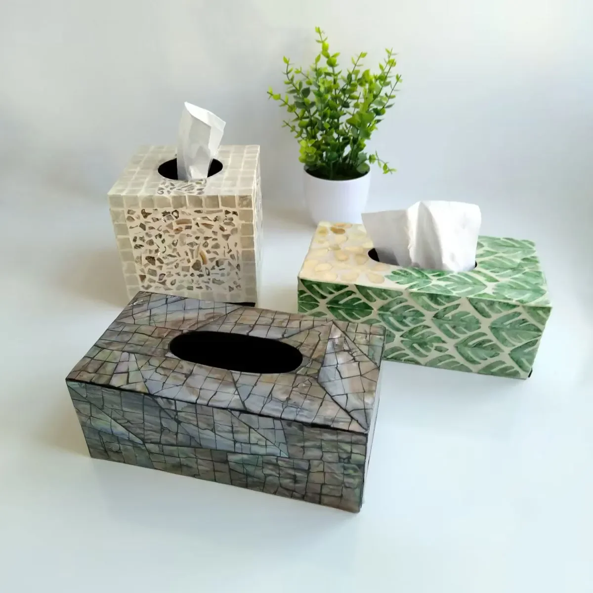 European Luxury Shell Tissue Box Creative Paper Box Home B&B Hotel Club Tissue Storage Box Creative Aesthetic Home Decoration