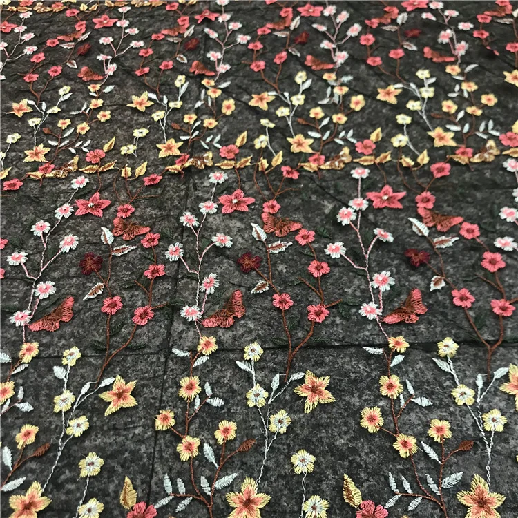 Высококачественное французское многоцветное кружево с вышивкой, модная африканская кружевная ткань с большими водными растениями, шитье ткани