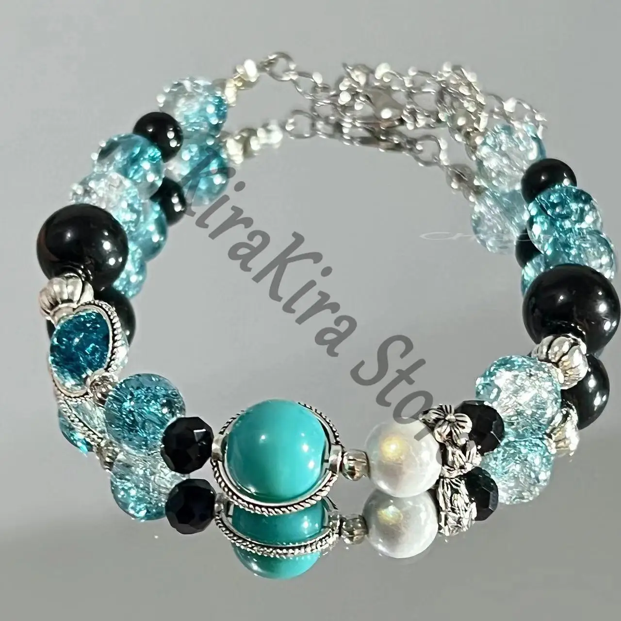 악마 슬레이어 체인 팔찌 핸드 체인 코스프레 인상 비드 팔찌 애니메이션 천연석 고품질 소녀 액세서리 장식