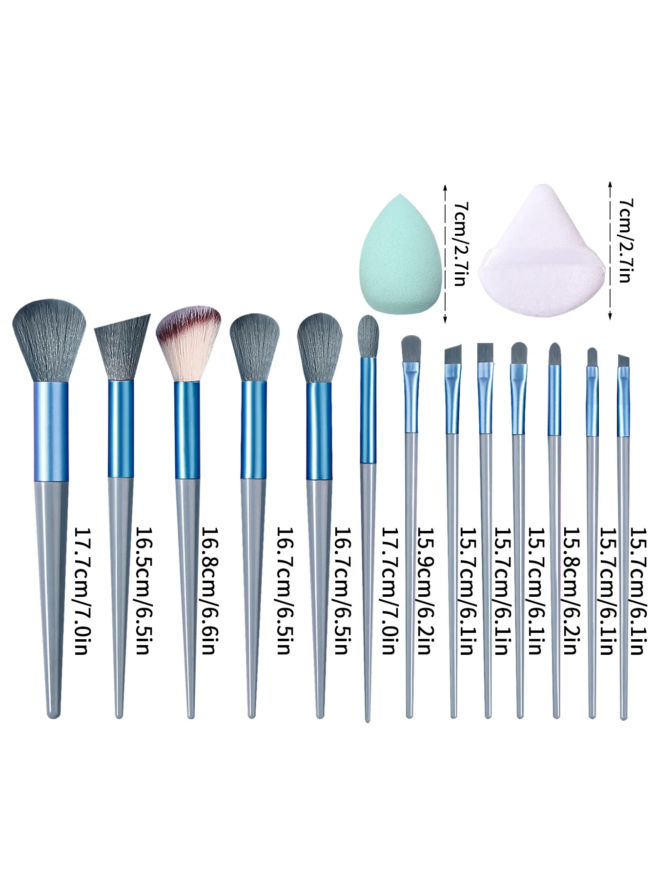 Un set di pennelli per trucco di alta qualità da 17 pezzi, comprese un pennello per il viso multifunzionale e un set di soffio in polvere con spugna per trucco super morbida