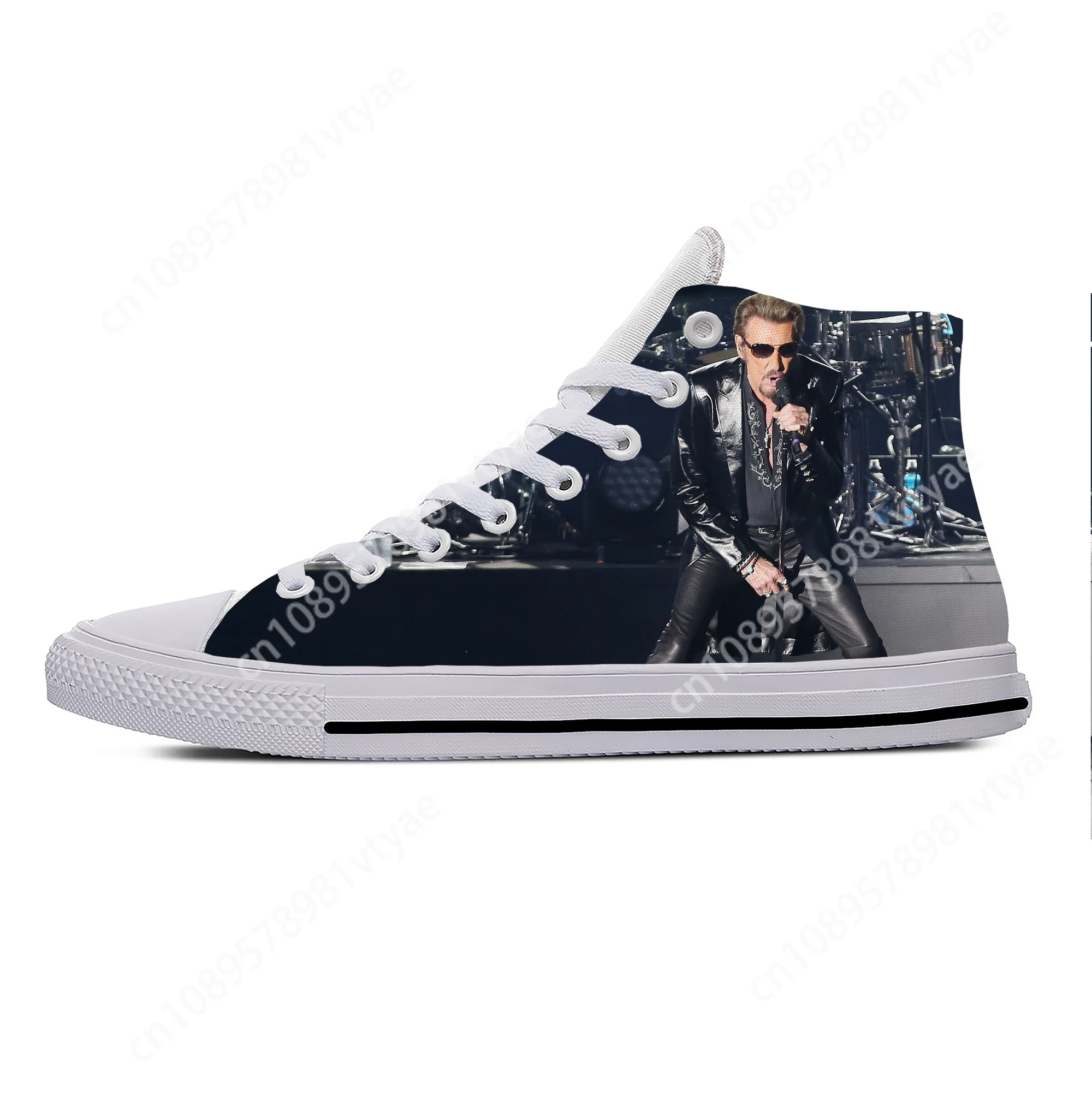 Hot Cool Summer Johnny Hallyday Rock Star Music Fashion Cool Casual Cloth Shoes High Top Men Women Sneakers Classic Board Shoes