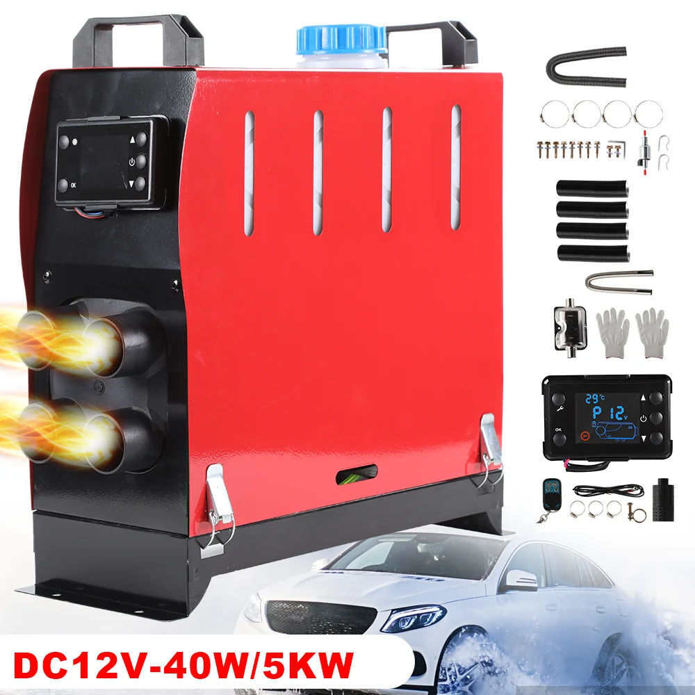 [UK STOCK] Car Heater 5KW /8KW 12V Portable Diesel Air Heater Parking Night Heater 4air outlet with LCD Monitor For Car Truck