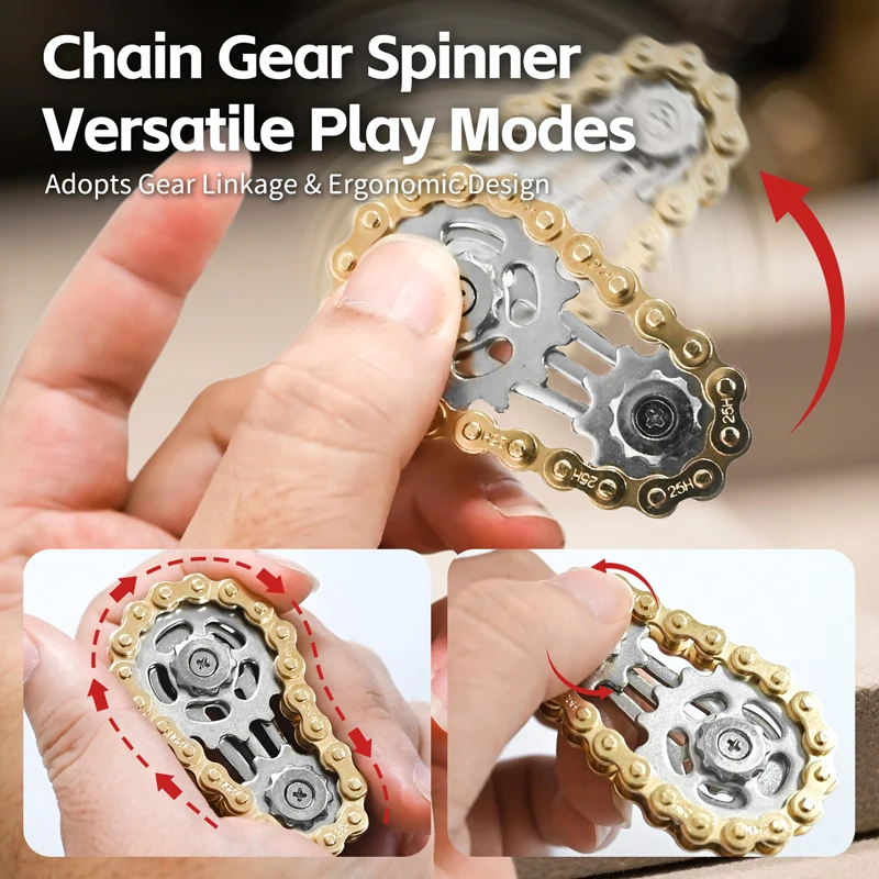 メカニカルフライホイール指先ジャイロスコープフィジェットスピナー抗ストレスメタルバイクチェーンスピナーEDCスピナーフィジェットおもちゃ大人向け
