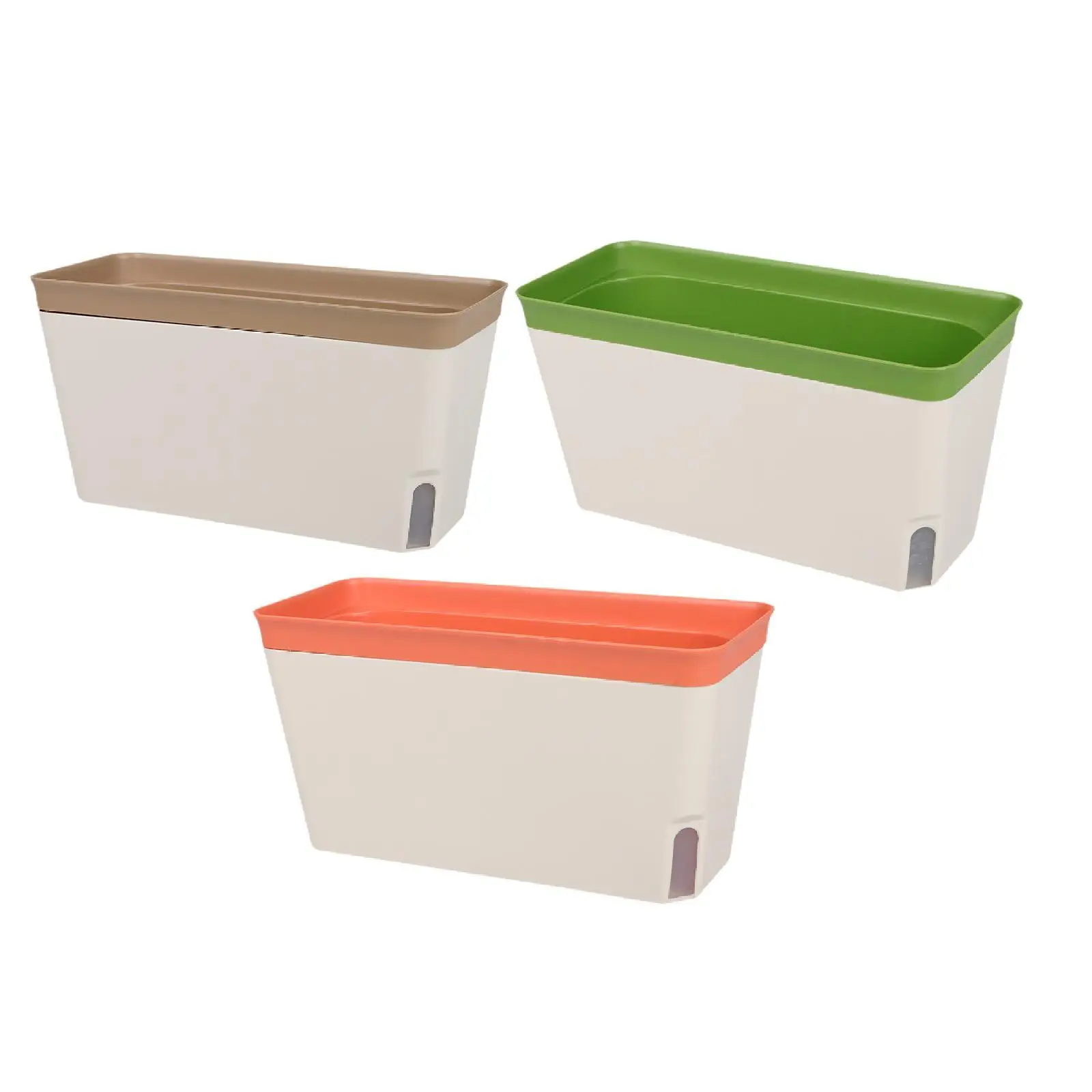 Flower Pot Garden Self Watering Pot Desktop Self Watering Planter Plant Pot for Railing Living Room African Violet Window Porch
