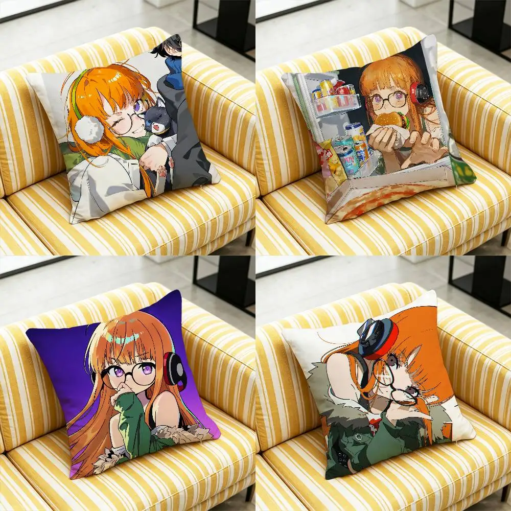 For Persona 5 Joker Futaba Sakura Throw Pillow Cover Case Decorative Pillowcase Accent Cushion Covers Living Room