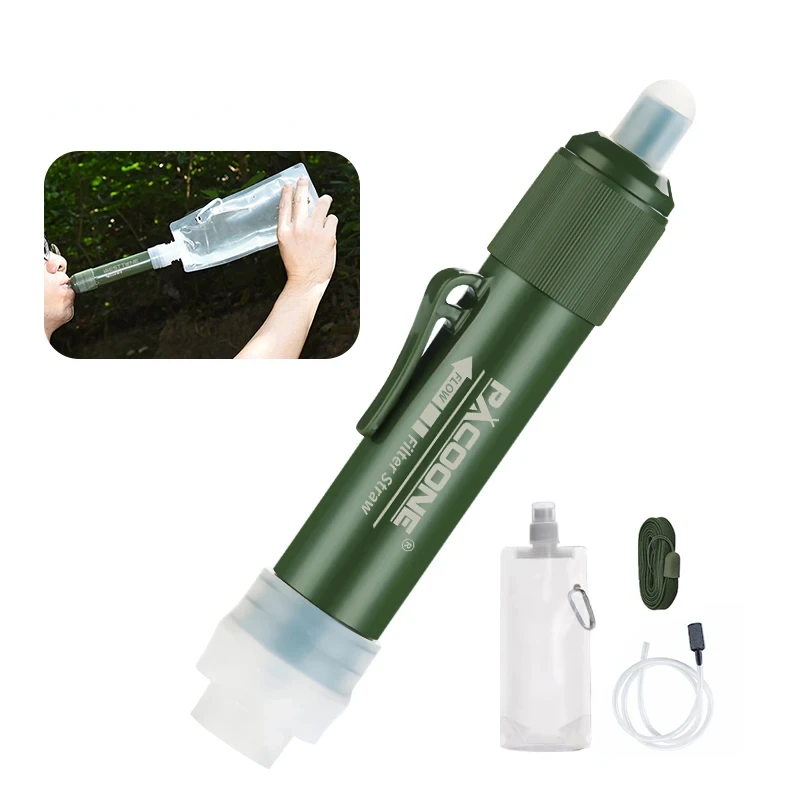 

Mini Camping Purification Water Filter Straw TUP Carbon Fiber Water Bag for Survival or Emergency Supplies Yoga accessories Yoga