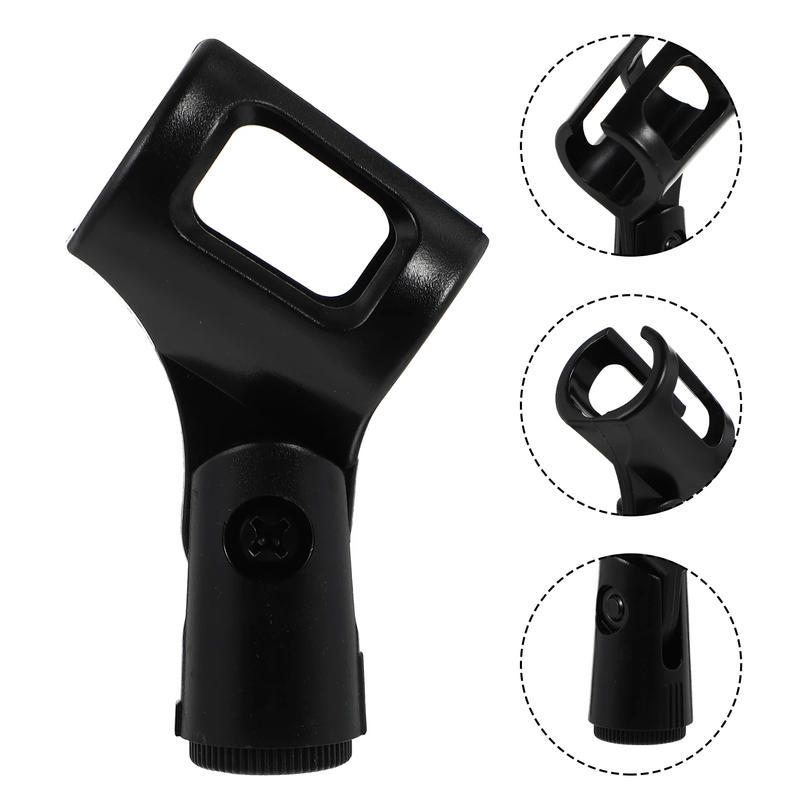 

6 pcs Microphone Clips Black Holders Portable Lifter Stand 2 5-3 Plastic Microphone Holder 8cm Mic Support Plastic