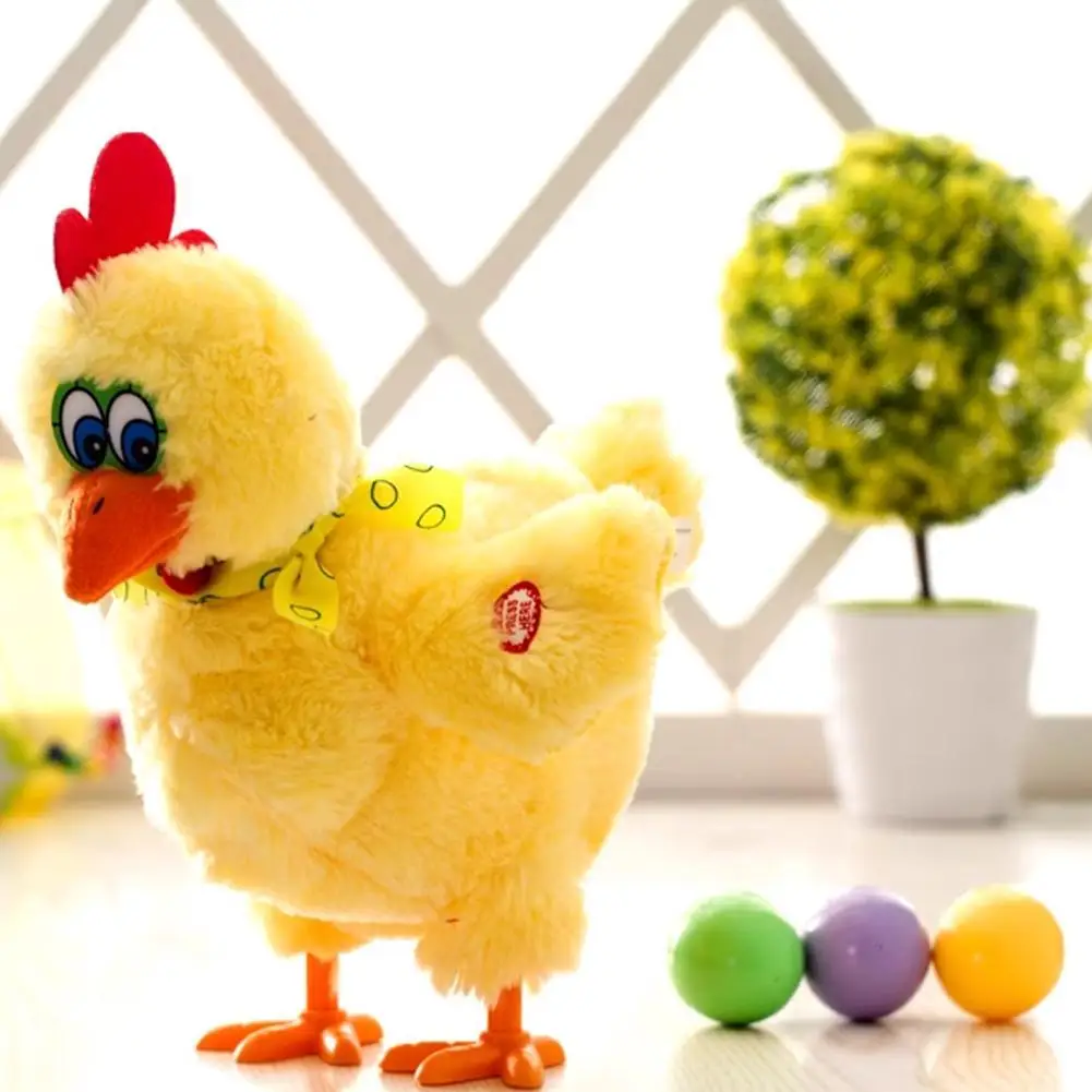 Electric Plush Laying Hen Toy Singing Dancing Doll With Colored Eggs Fun Interactive Musical Gift For Kids Decoration 26cm