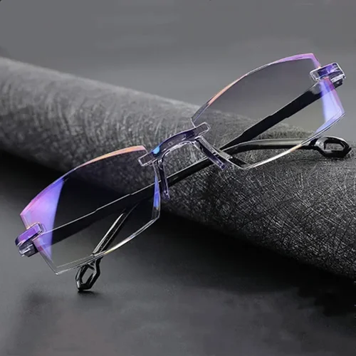 Imagen 2 del producto Gafas de lectura bifocales con bloqueo de luz azul sin marco, resistentes a los arañazos, unisex, para distancia y visión cercana