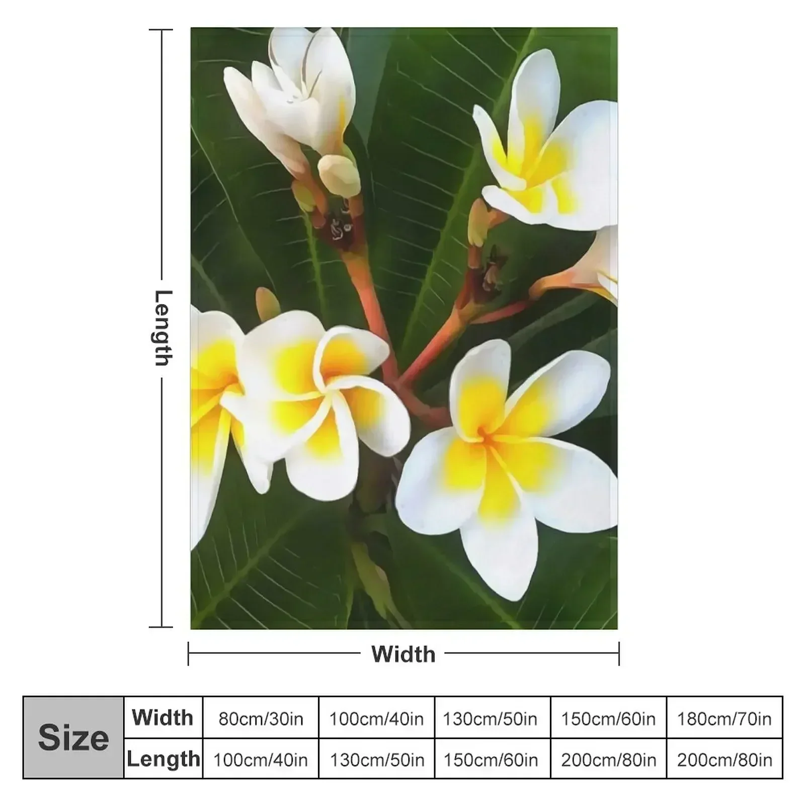 Frangipani Blossom Cluster Artistic Style Throw Blanket Bed Fashionable Blankets For Baby Sofas Decoratives Blankets